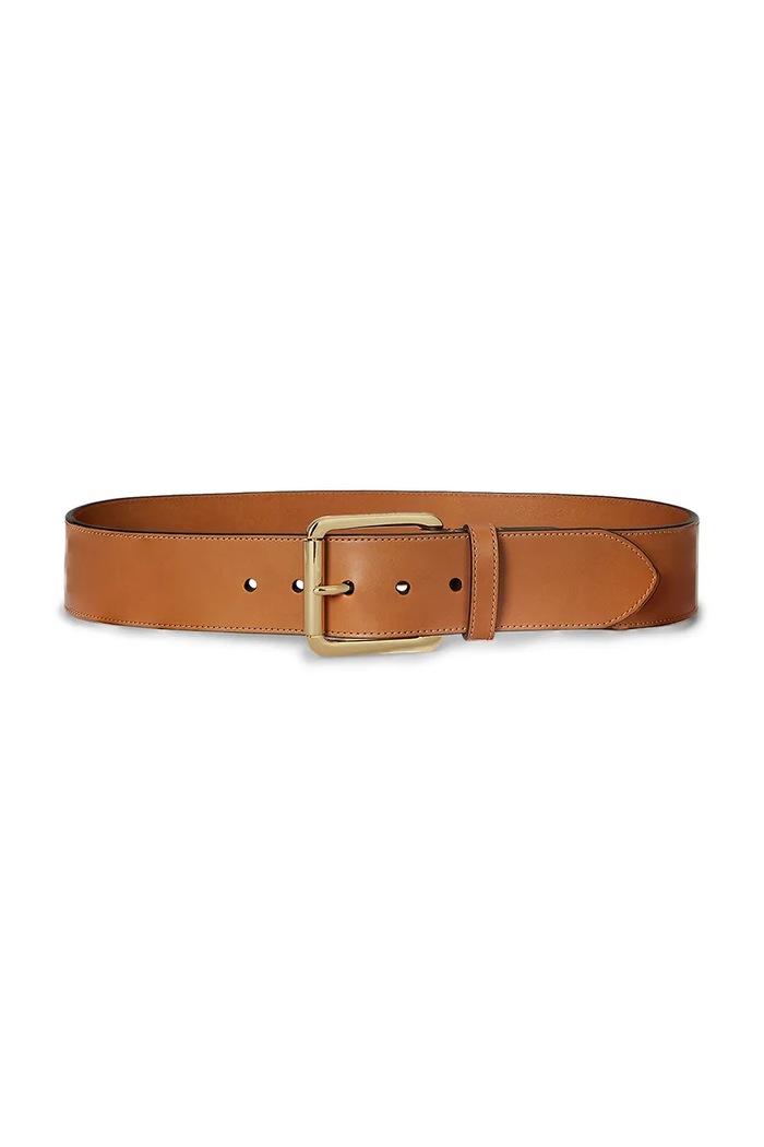 Lauren Ralph Lauren pasek skórzany brązowy 412959139
