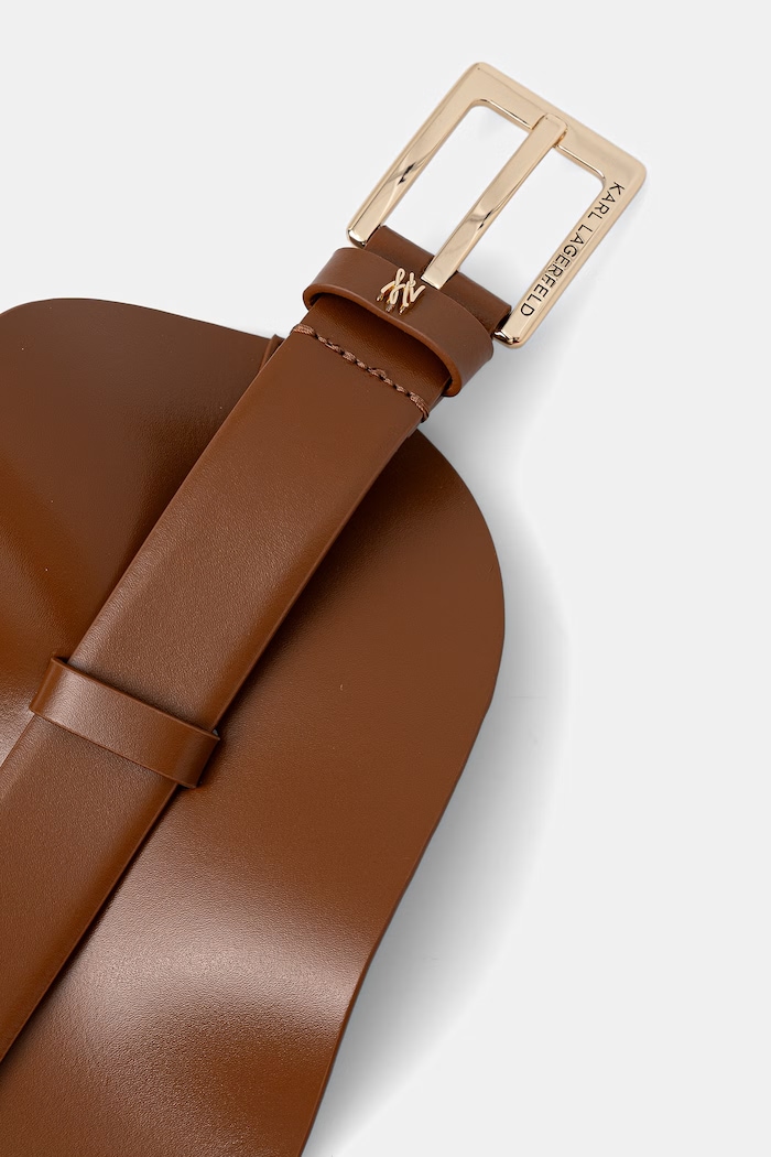 Karl Lagerfeld curea pentru femei din piele A1W33063 maro SS26