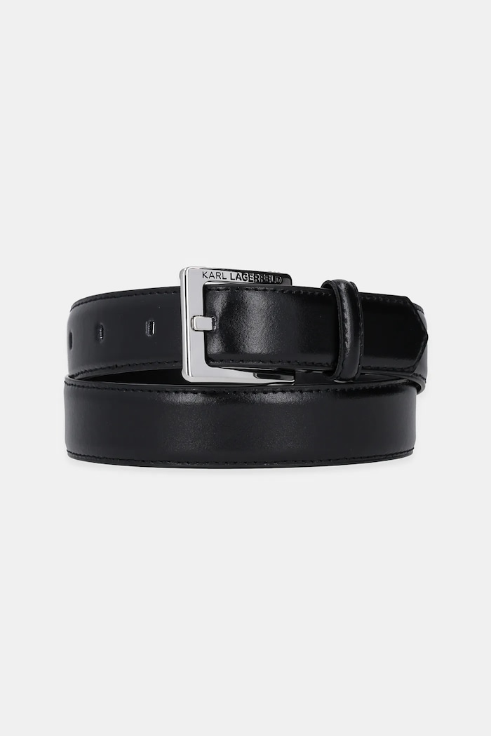 Kožený pásek Karl Lagerfeld Planet friendly černá A1W33147
