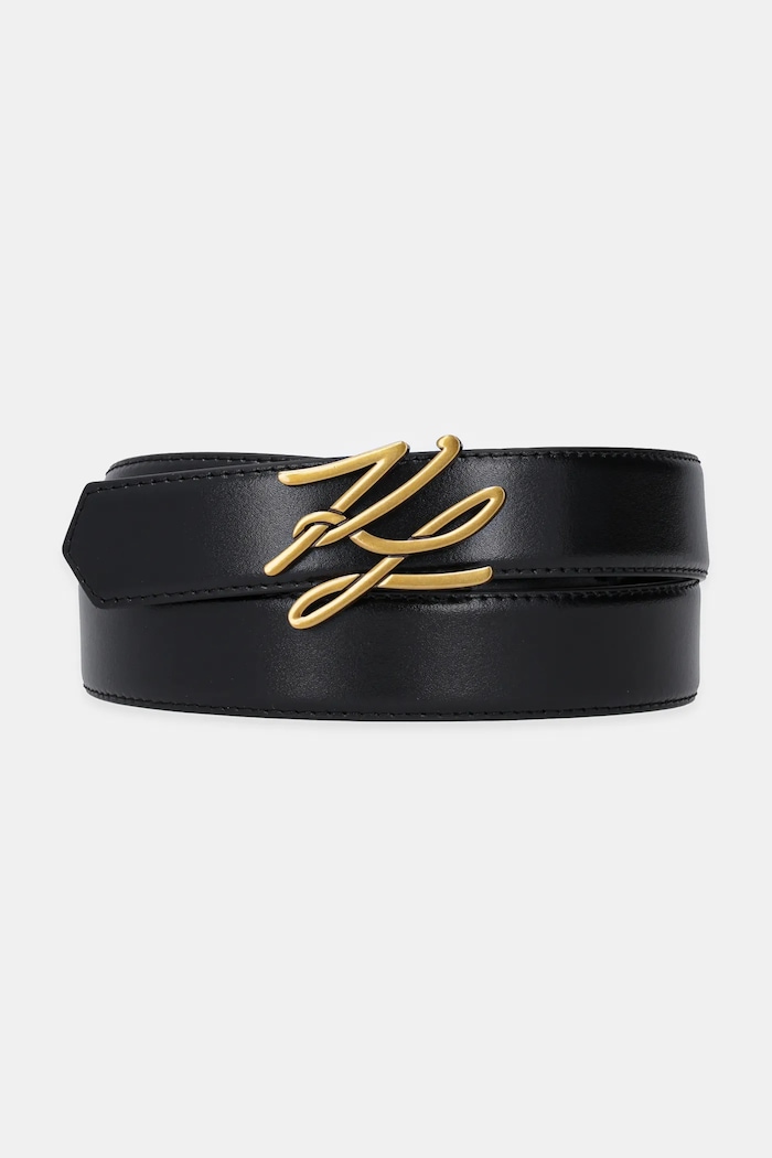 Karl Lagerfeld curea de piele cu două fețe Planet friendly negru A1W33148