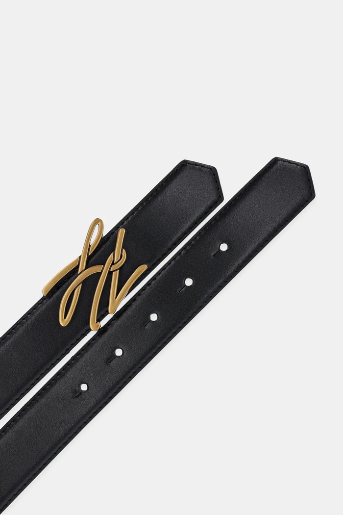 Karl Lagerfeld curea de piele cu două fețe A1W33148 negru SS25