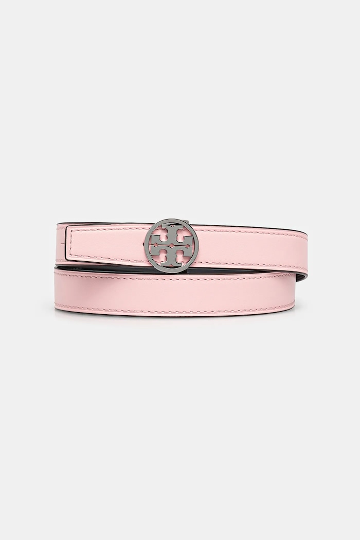 Tory Burch curea de piele cu două fețe Miller Smooth Reversible Planet friendly roz 159072.650