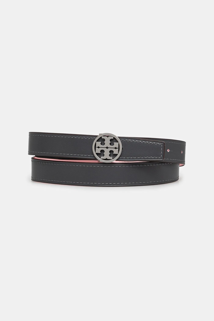 Tory Burch curea de piele cu două fețe Miller Smooth Reversible 159072.650 roz SS25