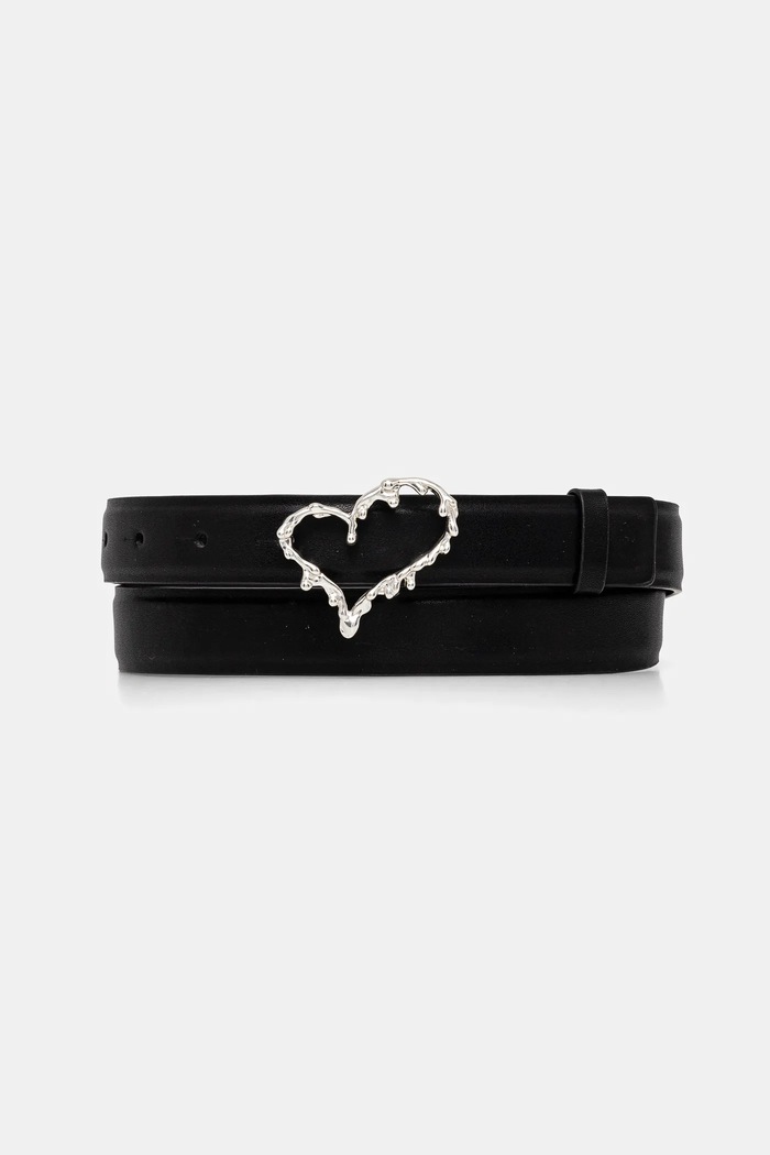 Pásek Desigual HEART imitace kůže černá 25SARL22
