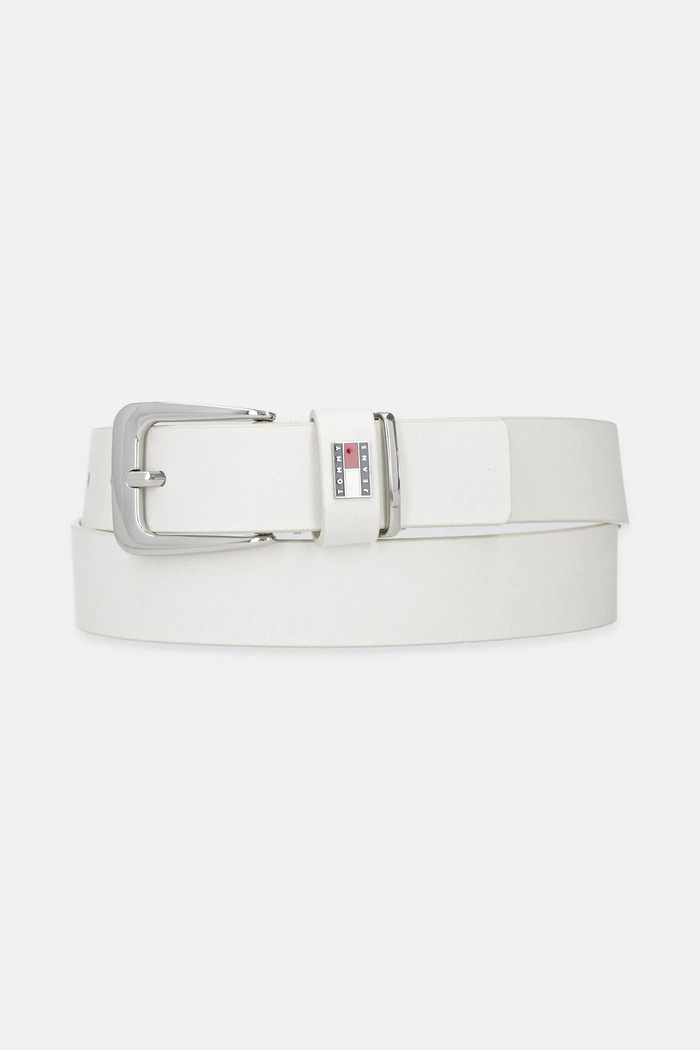 Tommy Jeans pasek skórzany biały AW0AW17317