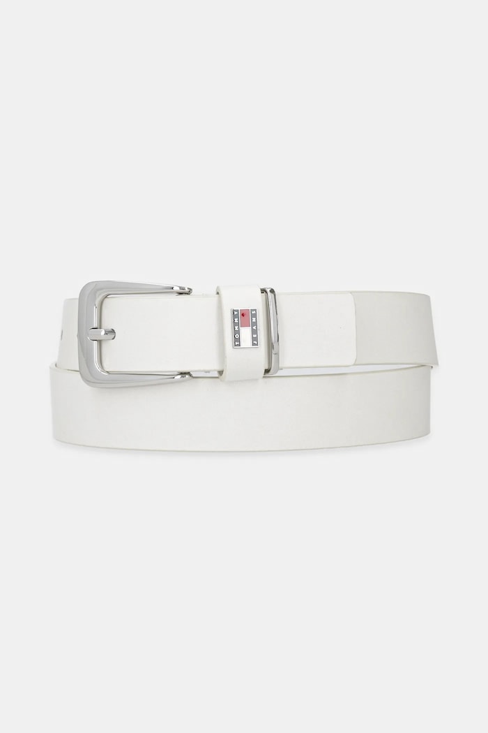 Tommy Jeans pasek skórzany biały AW0AW17317