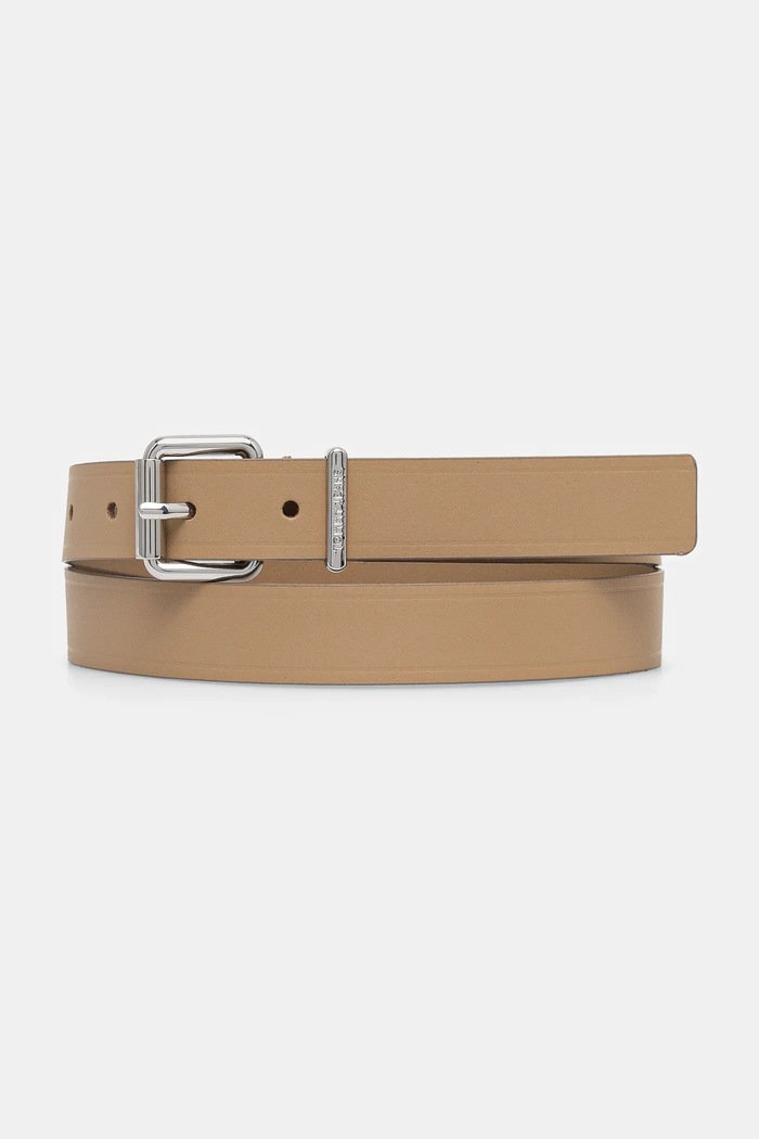 Kožený pásek Tommy Jeans béžová AW0AW17318