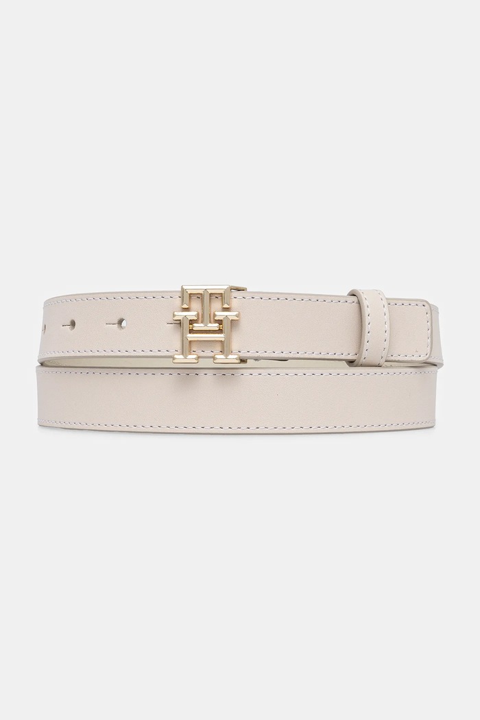 Tommy Hilfiger pasek skórzany beżowy AW0AW17248