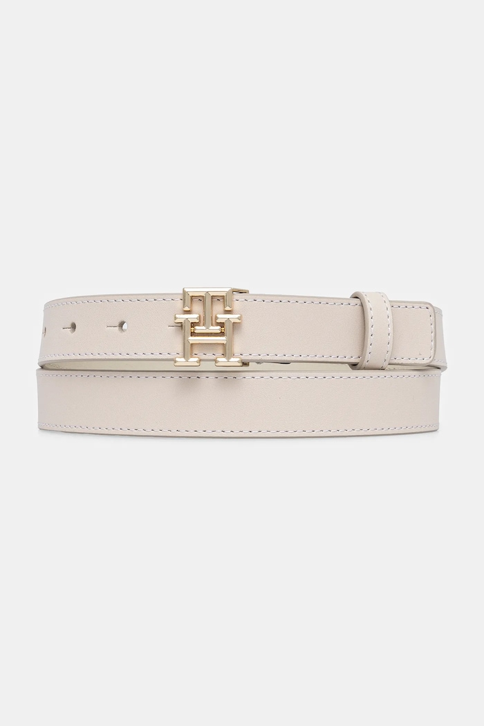 Tommy Hilfiger pasek skórzany beżowy AW0AW17248
