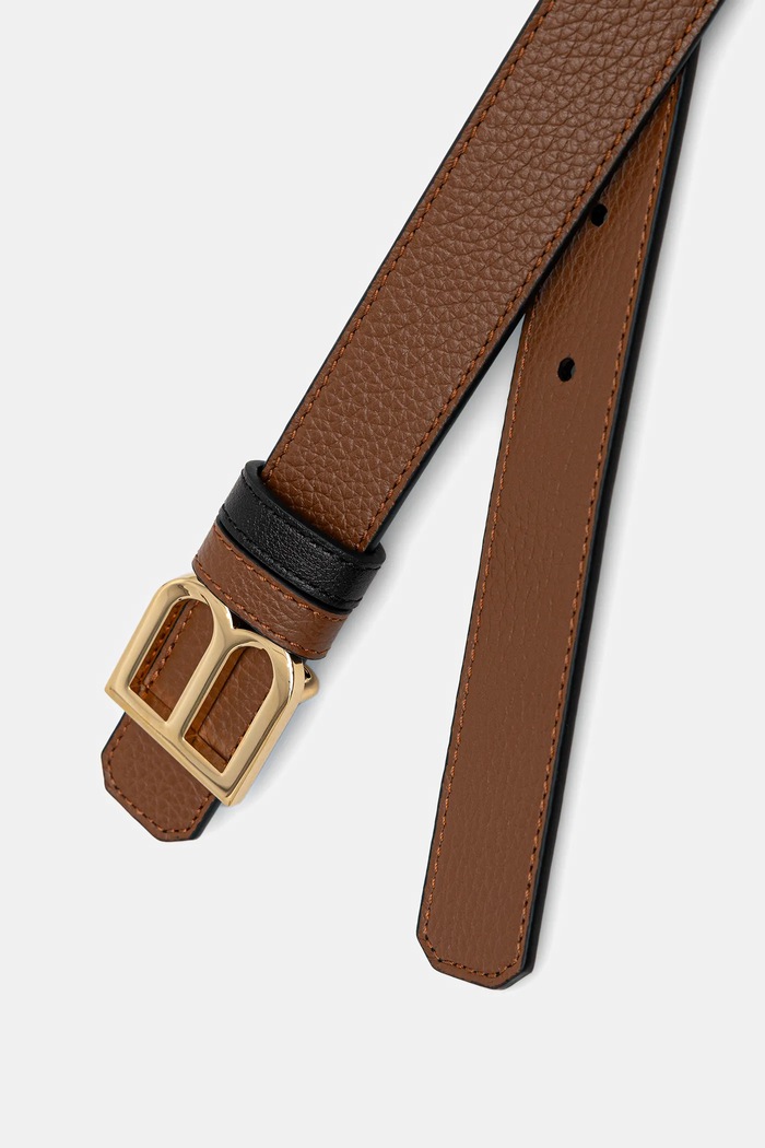 Accesorii Bally curea de piele cu două fețe WBG00B maro