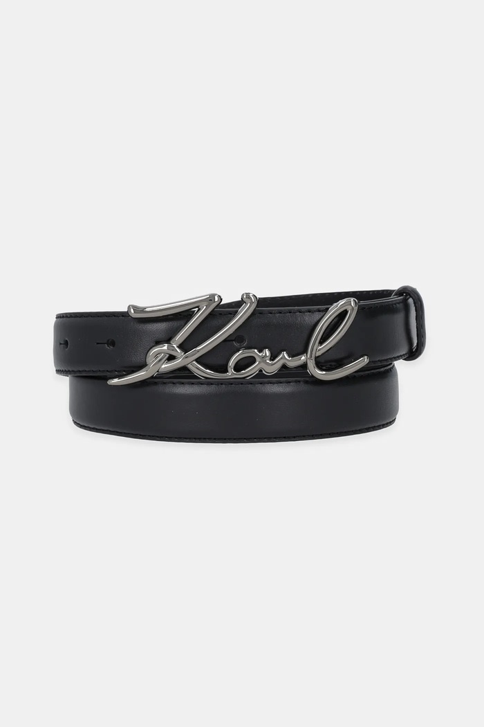 Karl Lagerfeld ζώνη γυναικεία δερμάτινη K/SIGNATURE μαύρο A1W33205