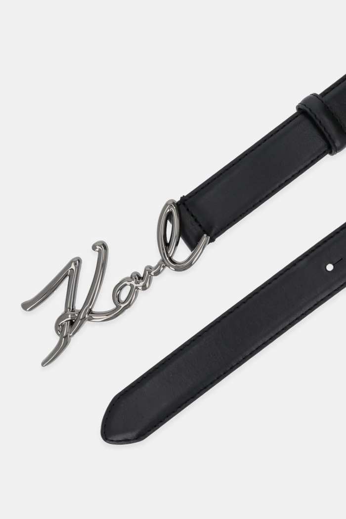 Karl Lagerfeld ζώνη γυναικεία δερμάτινη K/SIGNATURE A1W33205 μαύρο SS26