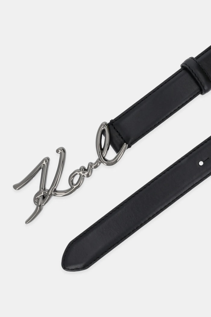 Karl Lagerfeld ζώνη γυναικεία δερμάτινη K/SIGNATURE A1W33205 μαύρο SS26