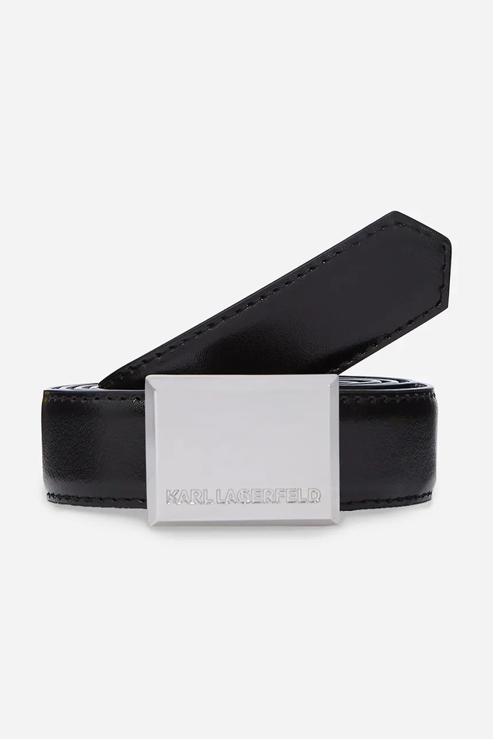 Usnjen pas Karl Lagerfeld črna A2W33051