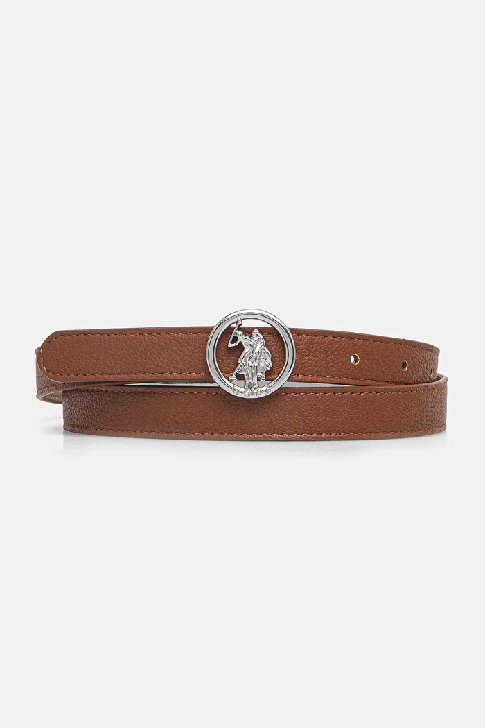 U.S. Polo Assn. ženski pas iz umetnega usnja Zrnato usnje rjava AEUGC2636WB4
