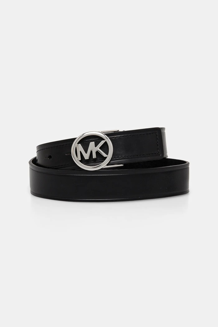 Kožni remen MICHAEL Michael Kors imitacija zrnate kože crna 559167