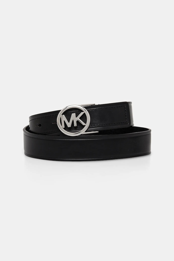 Kožni remen MICHAEL Michael Kors imitacija zrnate kože crna 559167