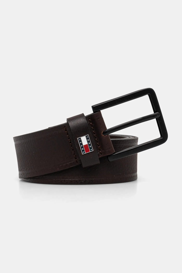 Tommy Jeans pasek skórzany brązowy AM0AM13291