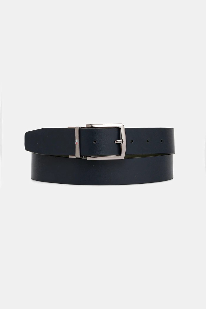 Obojstranný kožený opasok Tommy Hilfiger AM0AM13012 zelená AW25