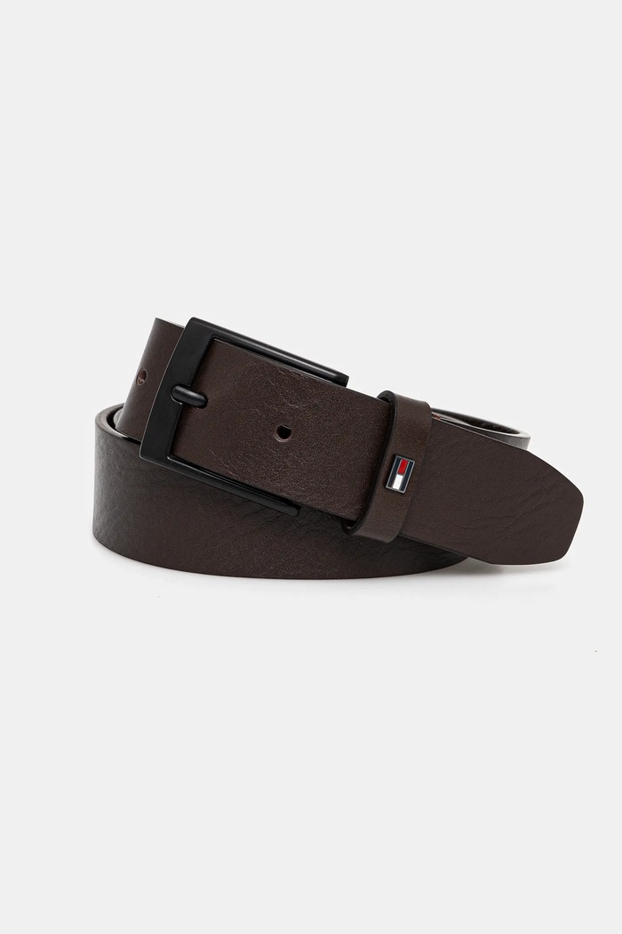 Tommy Hilfiger pasek męski skórzany brązowy AM0AM13014