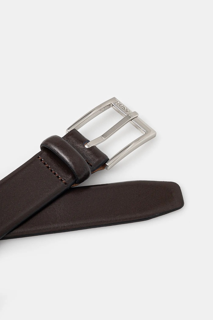 Kožený pásek BOSS 50537028 hnědá SS25