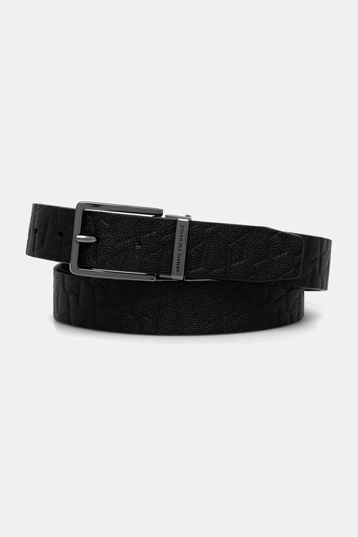 Opasok Armani Exchange imitácia kože čierna XM000677.AF12133.NOS