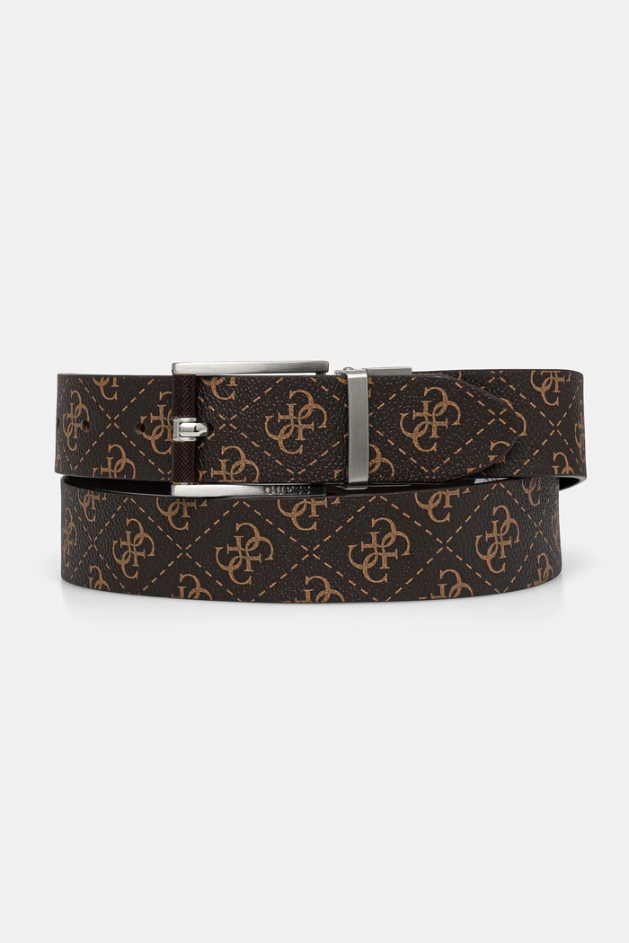 Oboustranný pásek Guess NUREMBERG imitace kůže hnědá BMNULO.P5135