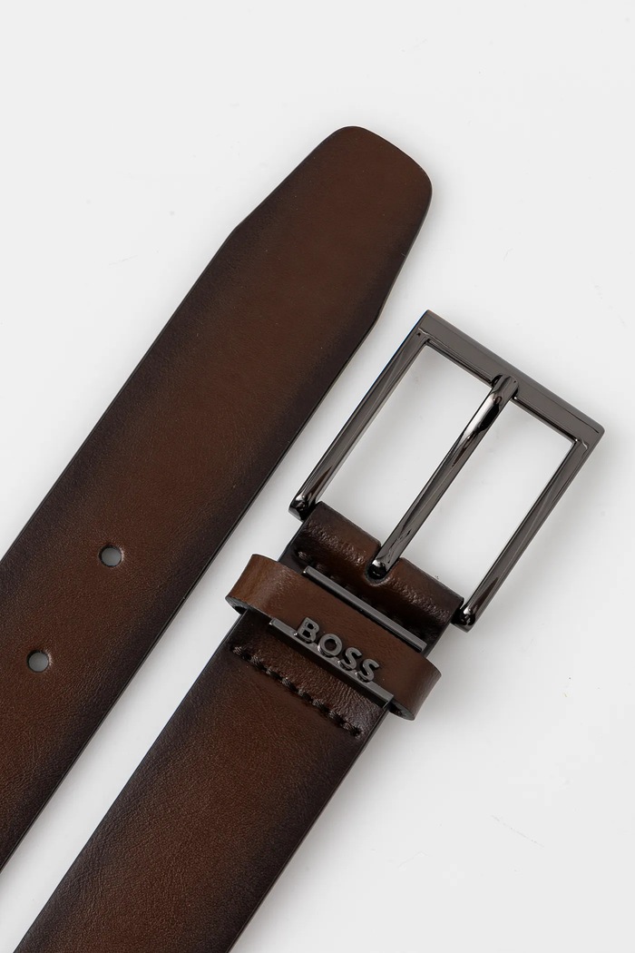 BOSS ζώνη ανδρική δερμάτινη 50491852 καφέ SS25