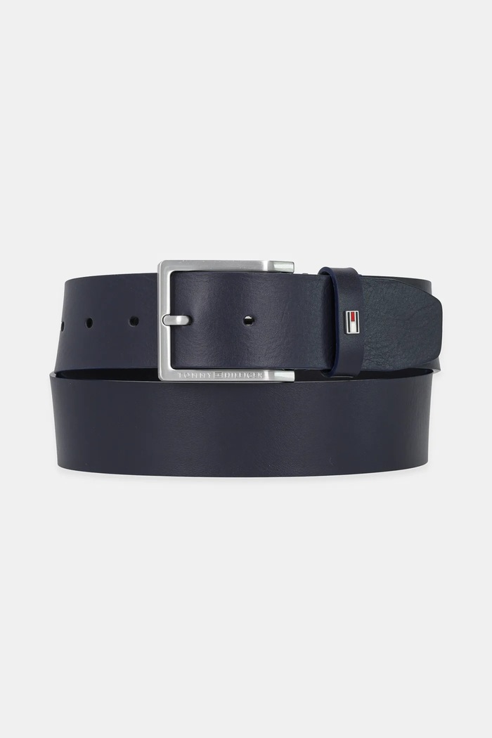 Tommy Hilfiger pasek skórzany granatowy AM0AM13175