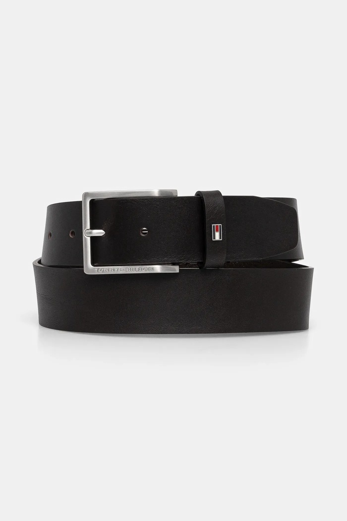 Tommy Hilfiger pasek skórzany brązowy AM0AM13175