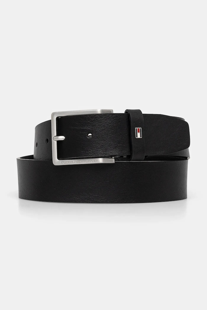 Tommy Hilfiger pasek skórzany czarny AM0AM13175