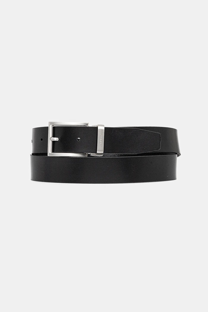 Oboustranný kožený pásek Guess BUCAREST černá BMBRSE.P5135