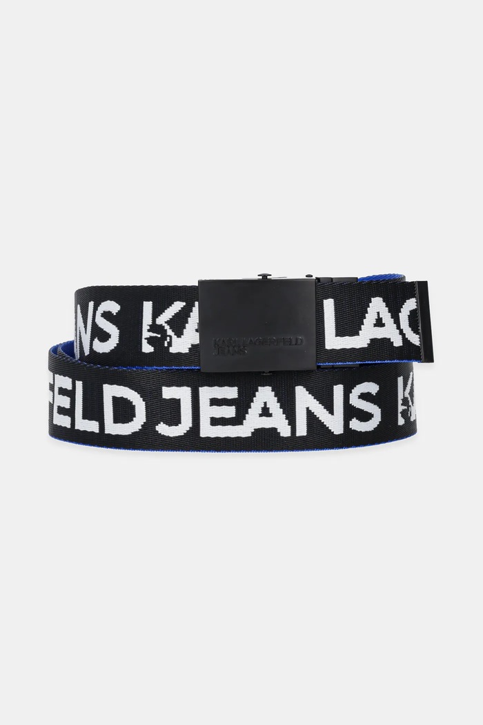 Karl Lagerfeld Jeans obojstranný opasok čierna A1M33131