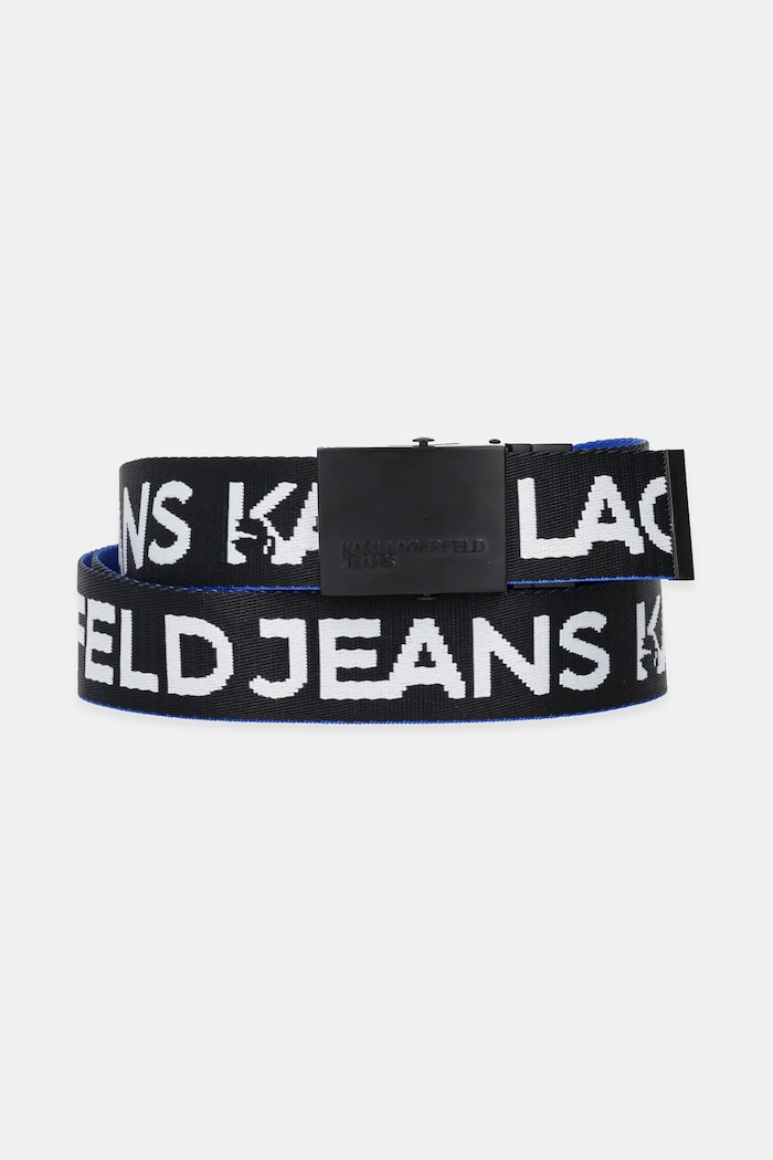 Karl Lagerfeld Jeans obojstranný opasok čierna A1M33131