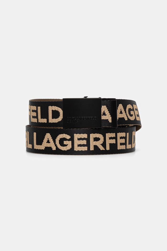 Karl Lagerfeld Jeans obojstranný opasok čierna A1M33131