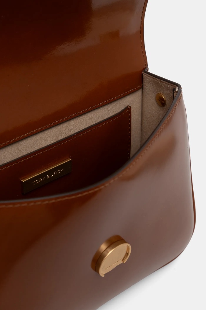 Kožená kabelka Tory Burch Robinson 143122.223 hnedá