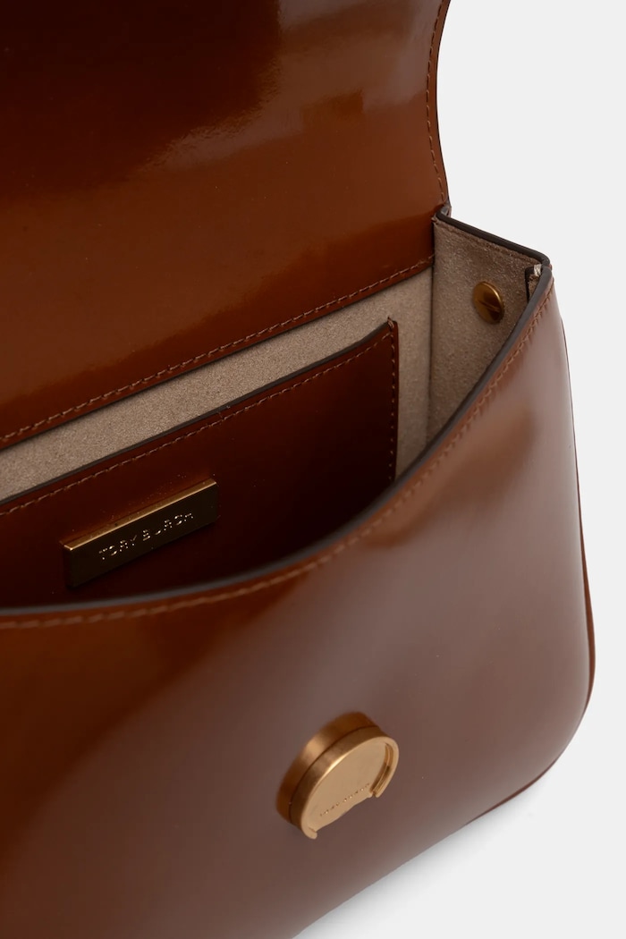 Kožená kabelka Tory Burch Robinson 143122.223 hnedá