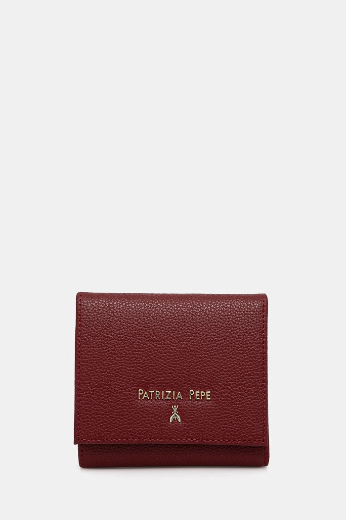 Kožená peněženka Patrizia Pepe přírodní kůže burgundské 8Q0024.L001