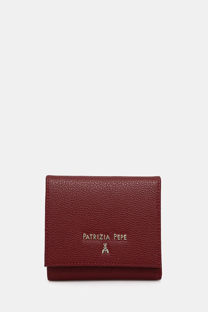 Kožená peněženka Patrizia Pepe přírodní kůže burgundské 8Q0024.L001
