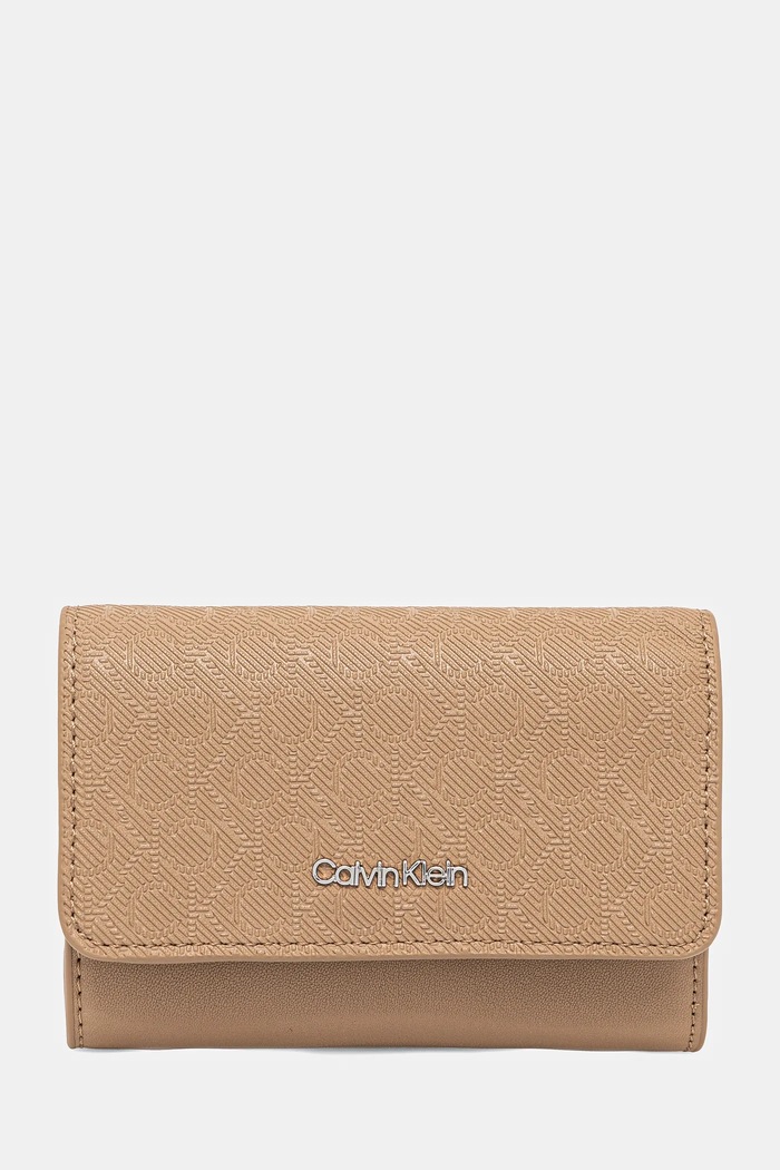 Peněženka Calvin Klein imitace kůže béžová K60K612829