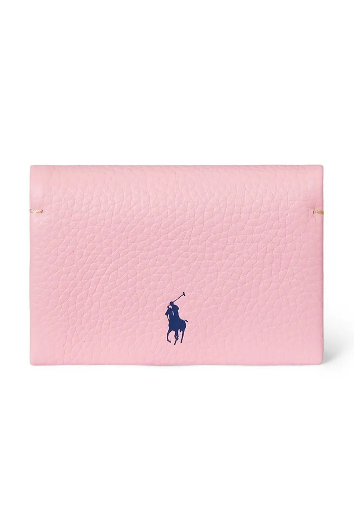 Kožená peněženka Polo Ralph Lauren přírodní kůže růžová 427949873