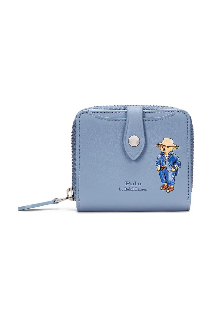 Polo Ralph Lauren leather wallet plain blue 427960635