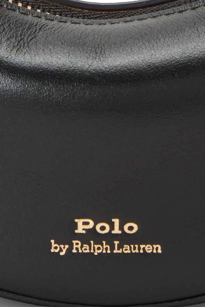Torebka skórzana Polo Ralph Lauren czarny 427938050