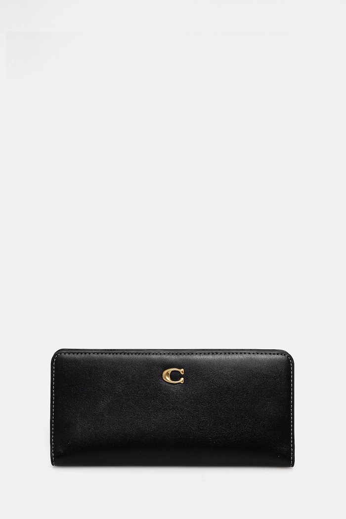 Кошелек Coach гладкий чёрный CZ096