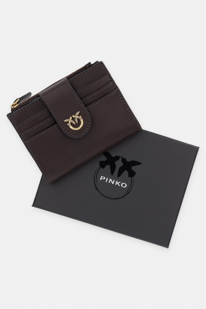 Pinko portfel damski skórzany brązowy 103610.A0F1