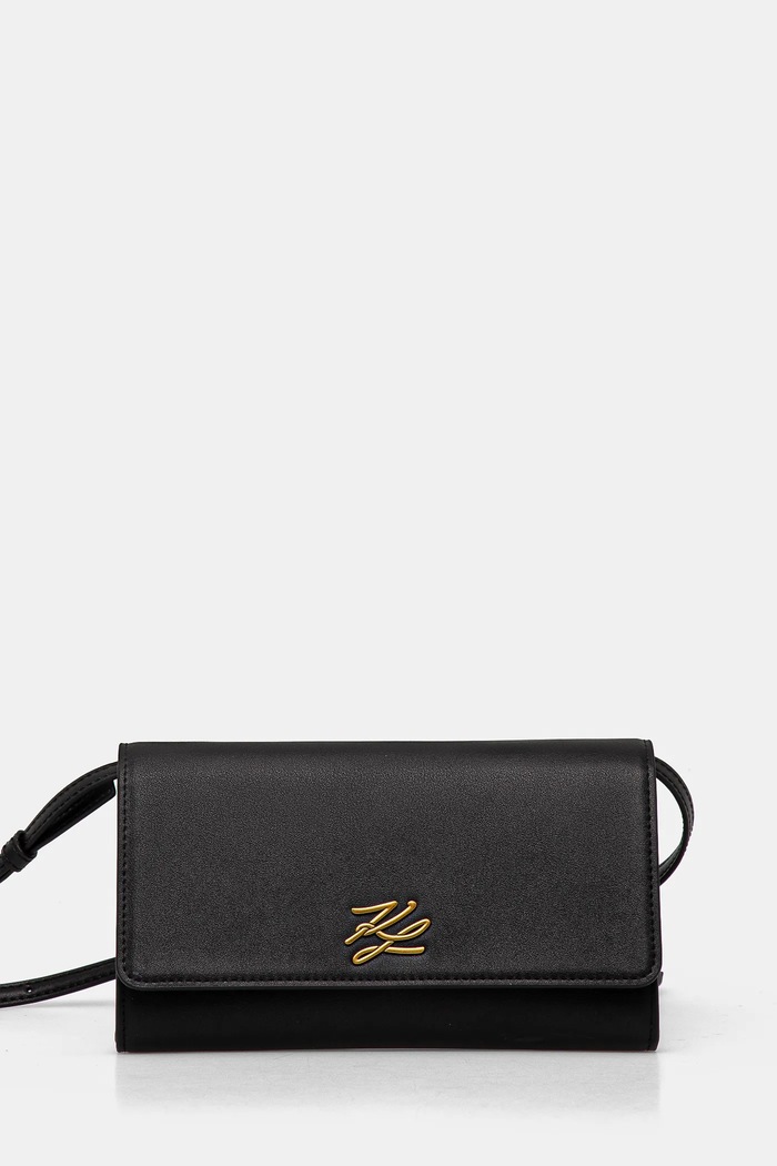Karl Lagerfeld torebka skórzana skóra licowa czarny A1W32055