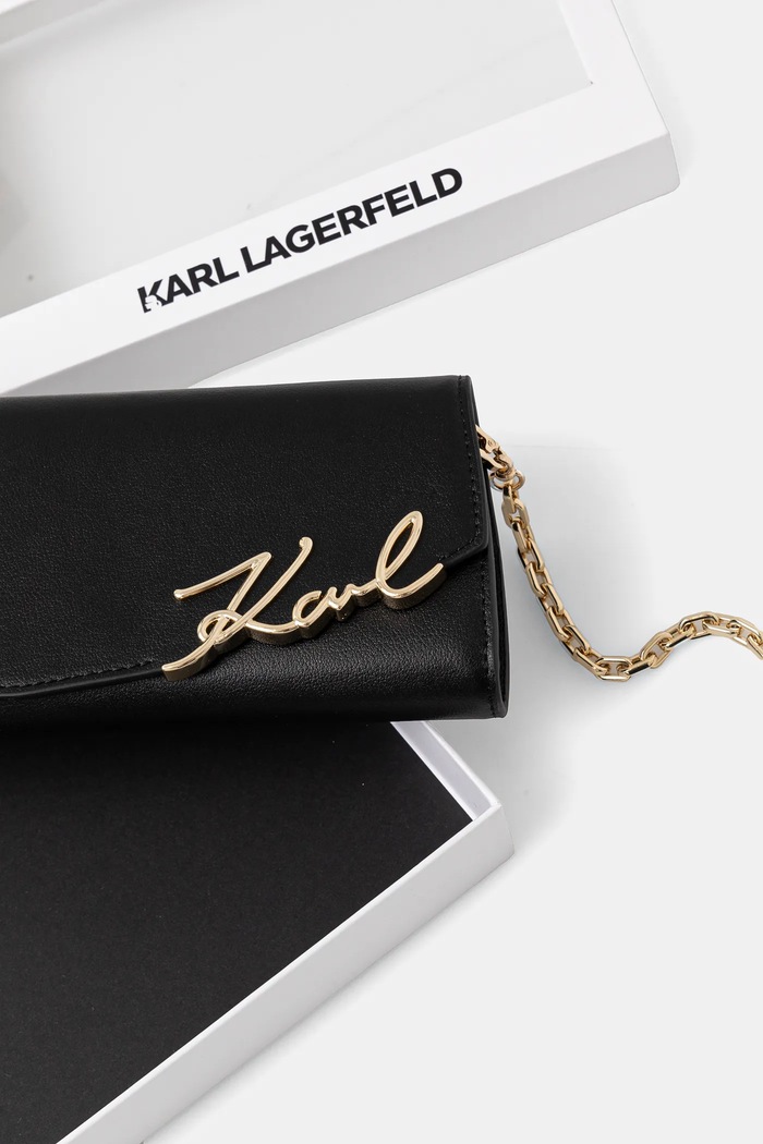 Kožená peněženka Karl Lagerfeld A1W32068 černá