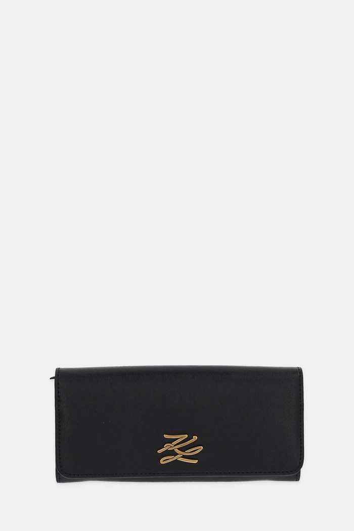 Δερμάτινο πορτοφόλι Karl Lagerfeld λείο δέρμα μαύρο A1W32111