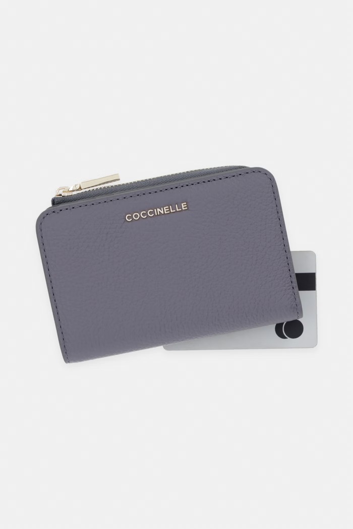 Coccinelle портфейл дамски от кожа сив E2.MW5.11.D1.01