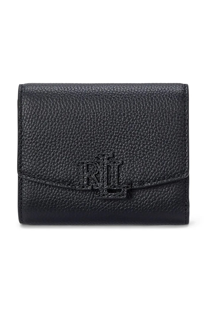 Lauren Ralph Lauren portfel skórzany skóra licowa czarny 432966782